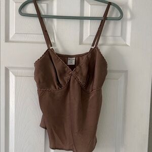 No Boundaries Tan Satin Camisole